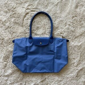 Vibrant Light Blue Tote with Long Handles Longchamp Large NWOT